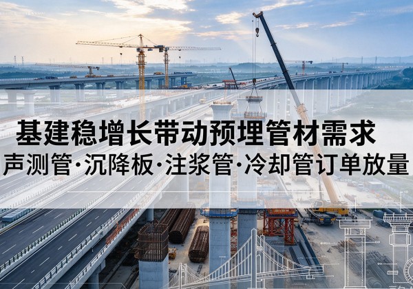 翼城基建稳增长带动预埋监测管材需求，声测管、沉降板、注浆管订单持续放量